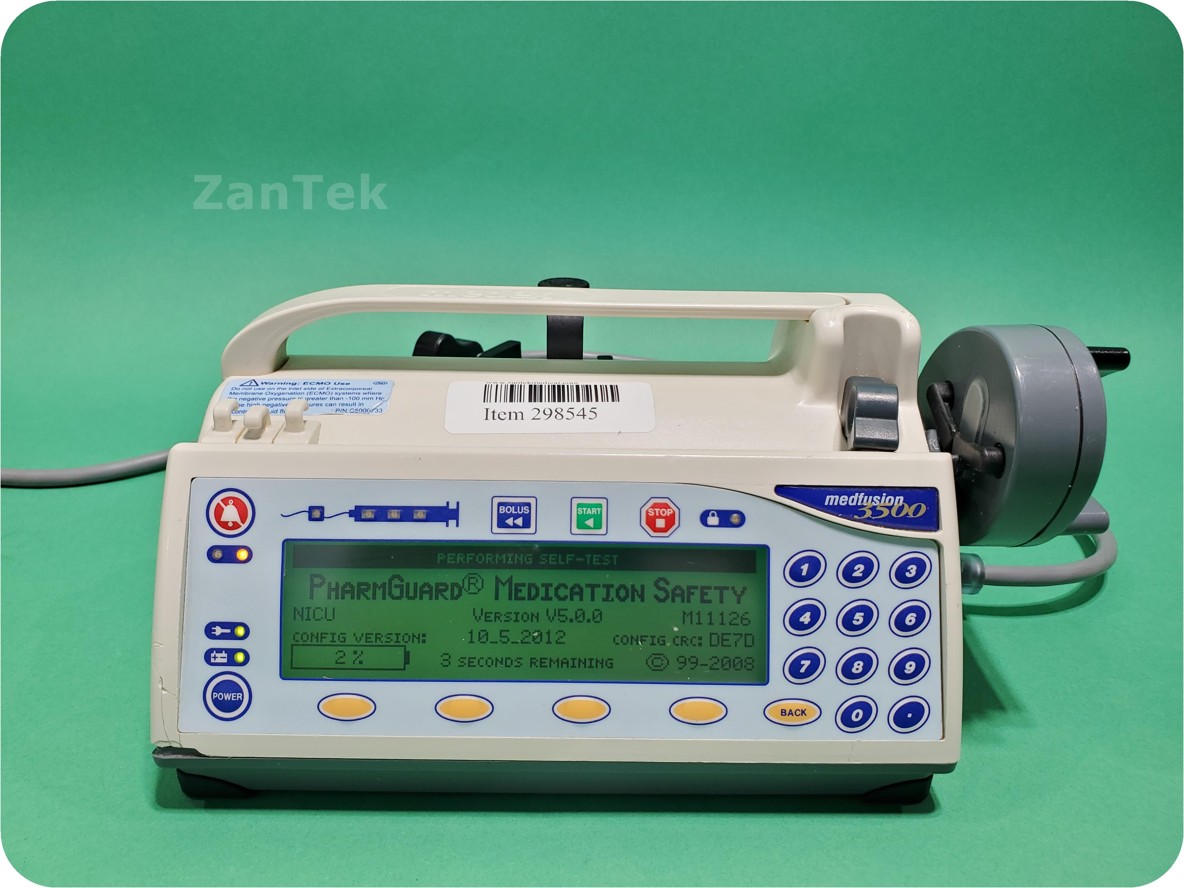 Zantek Medical - 298545-Smiths Medical Medfusion 3500 Syringe Infusion Pump