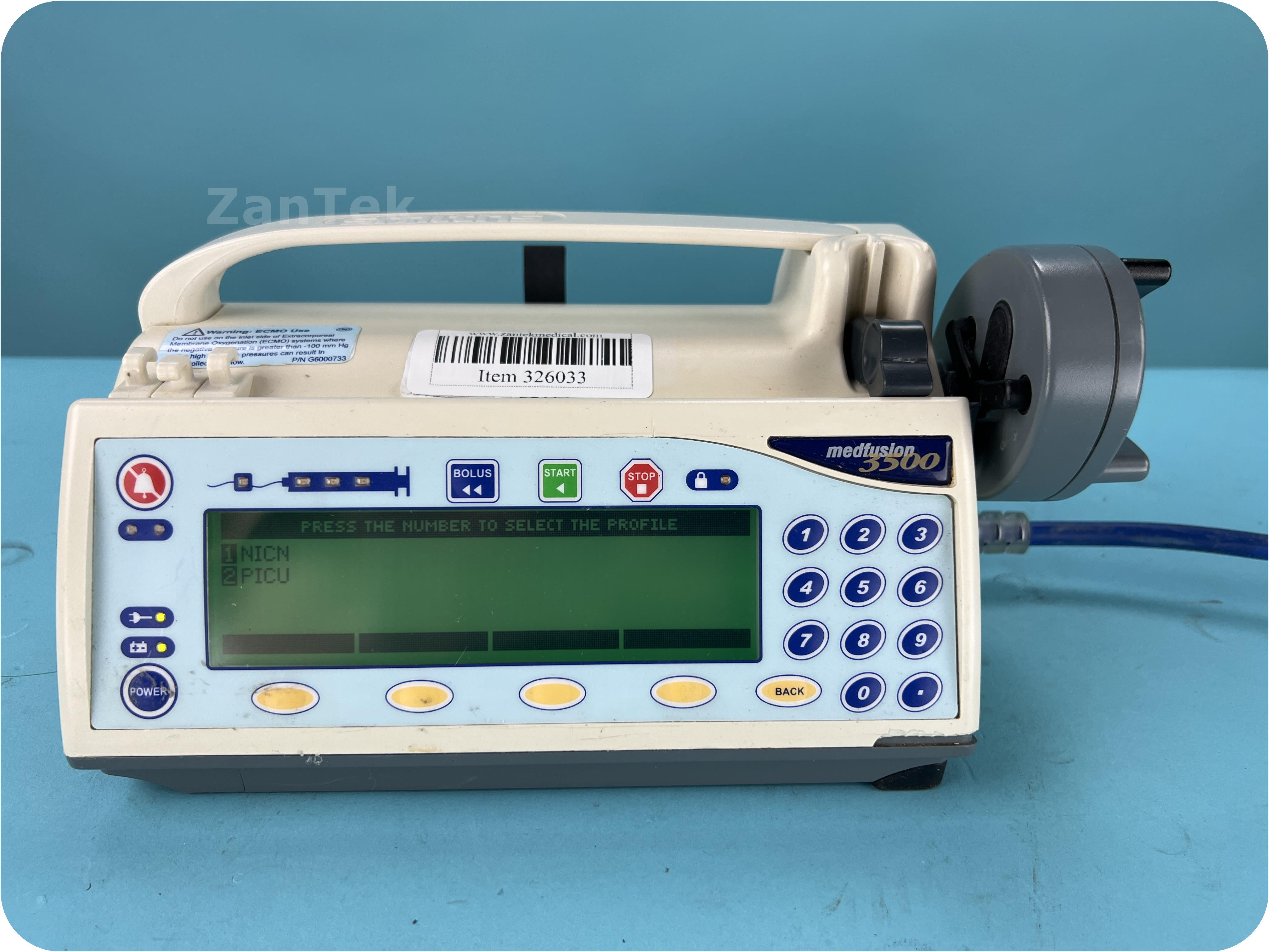 Zantek Medical - 326033-Smiths Medical Medfusion 3500 Syringe Infusion Pump