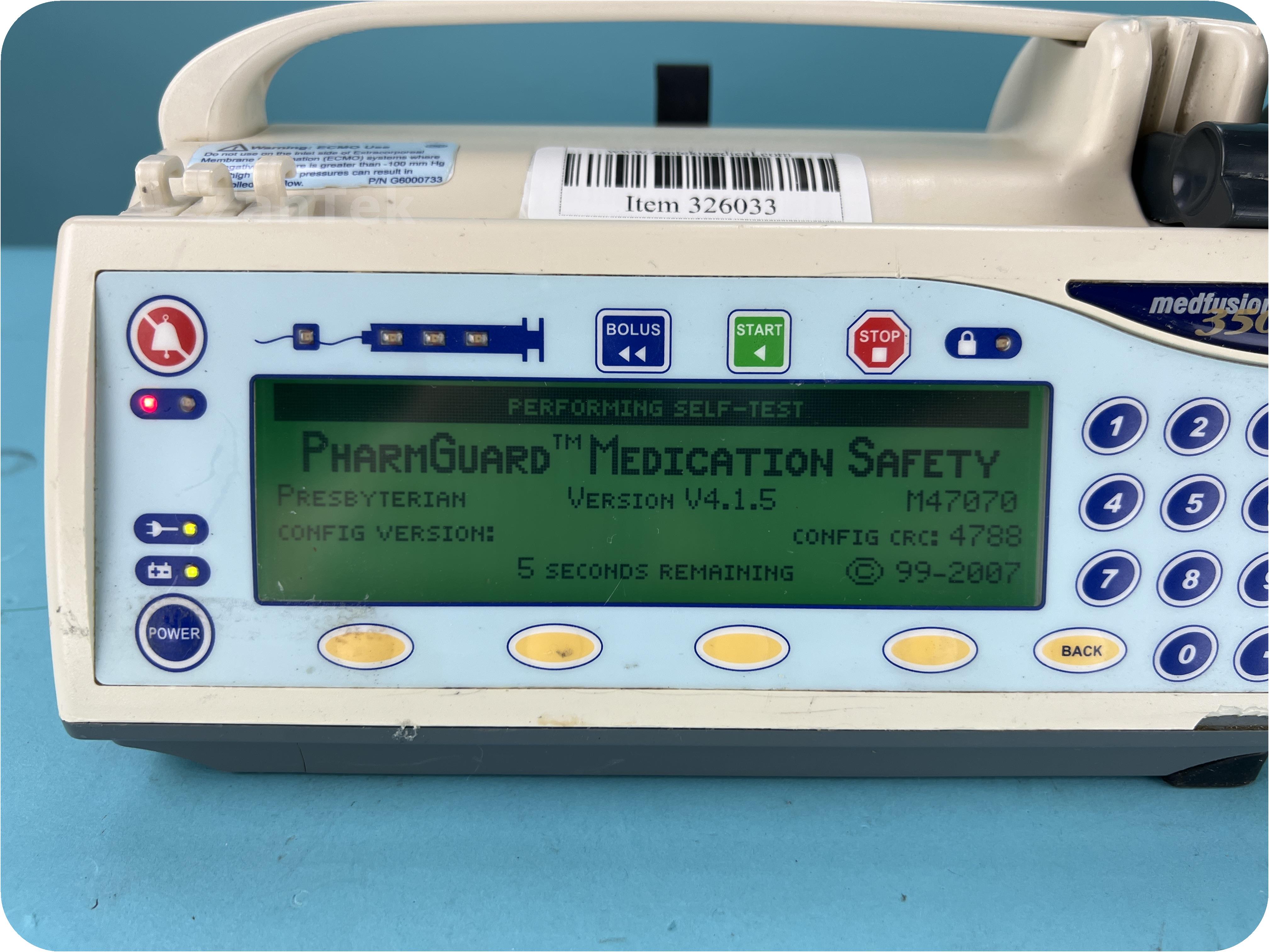 Zantek Medical - 326033-Smiths Medical Medfusion 3500 Syringe Infusion Pump